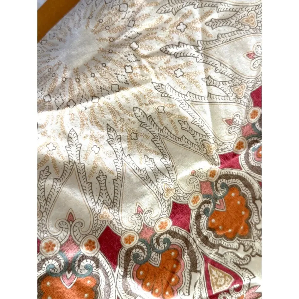 Pottery Barn Valencia Medallion Full/Queen Duvet Cover 2 Shams Orange Cream 2016
